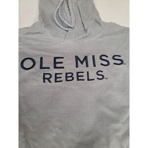 League Brand Ole Miss Rebels Soft Corduroy Hoodie Pullover Gray Mens Size S